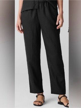 Eileen Fisher Black Straight-Leg Pants